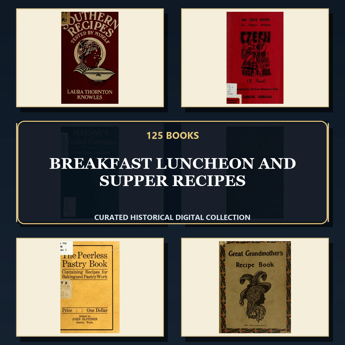 125 Rare Breakfast Luncheon and Supper Recipes PDF Collection: Breakfast Luncheon & Supper Recipes & Antique Sources