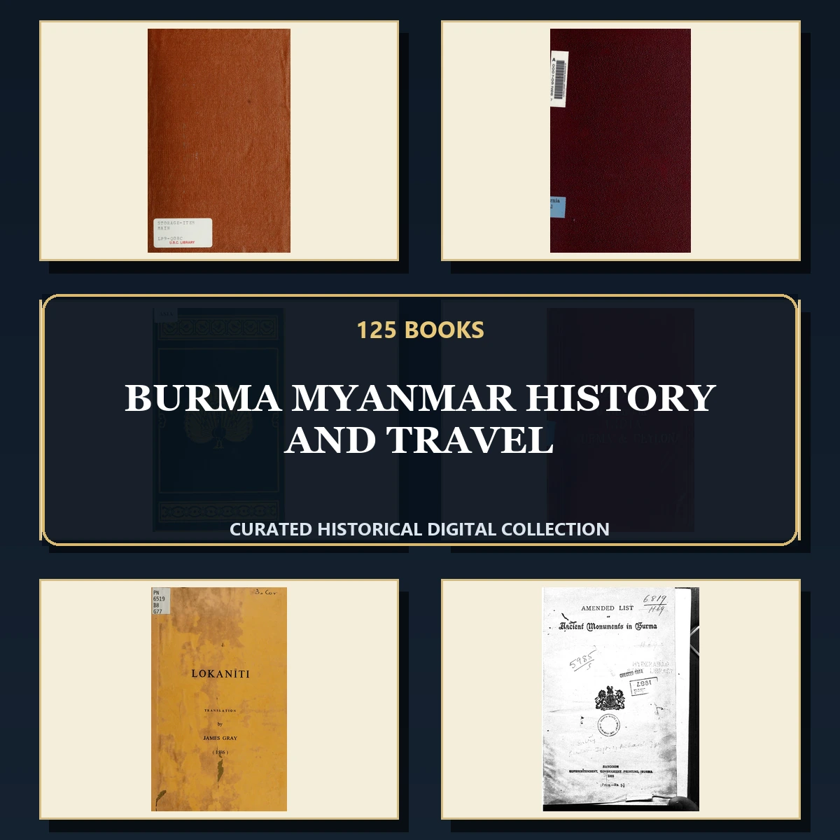 125 Rare Burma Myanmar History and Travel PDF Collection: Burma Myanmar History & Travel & Antique Sources