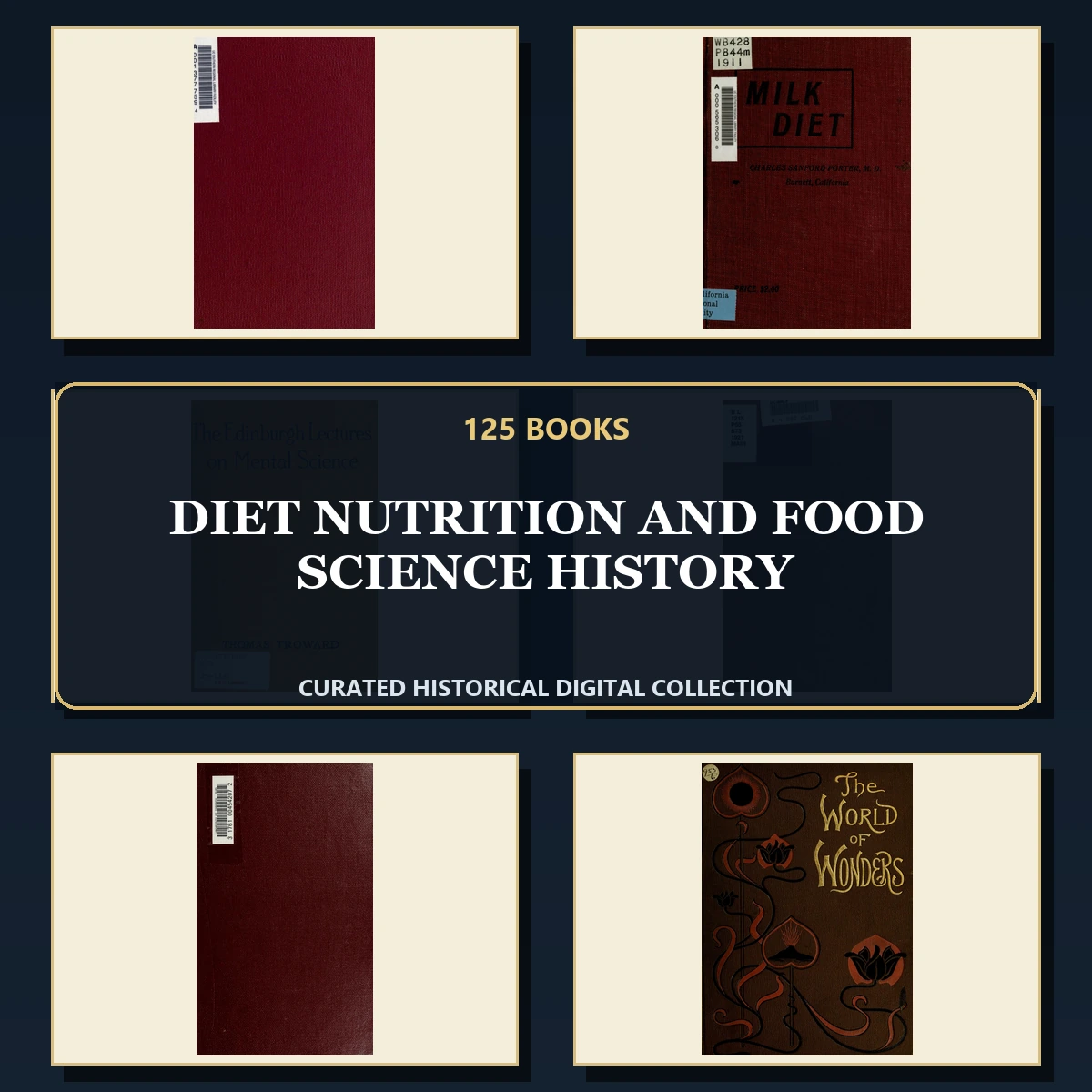 125 Rare Diet Nutrition and Food Science History PDF Collection: Diet Nutrition & Food Science History & Antique Sources