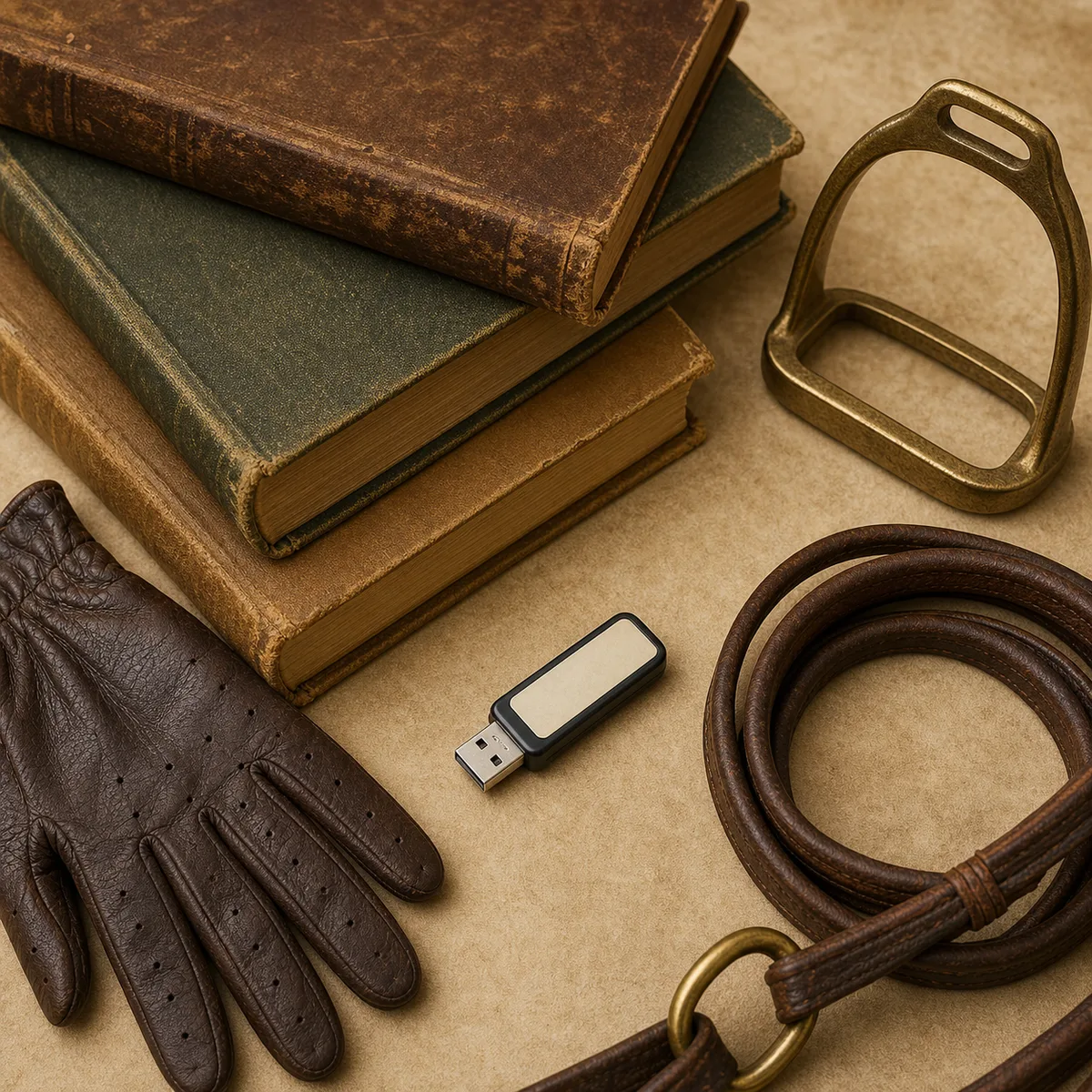 100 Vintage Horse Riding Stable & Equestrian Books PDF USB cover