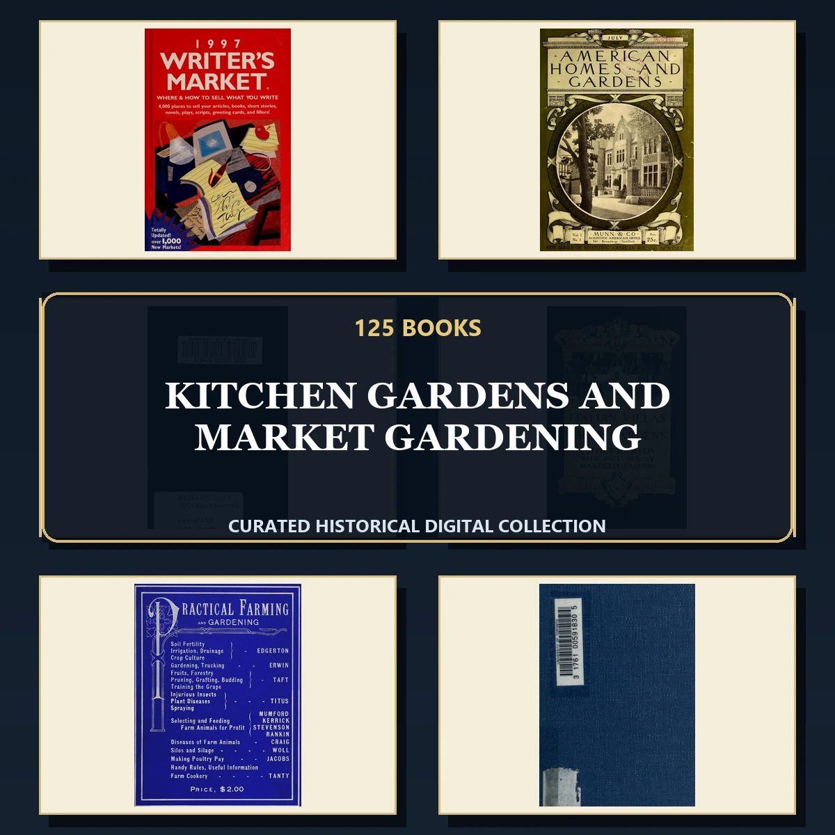 125 Rare Kitchen Gardens and Market Gardening PDF Collection: Kitchen Gardens & Market Gardening & Antique Sources